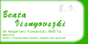 beata visnyovszki business card